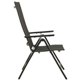 Chaises pliables de jardin lot de 2 Textilène et aluminium Noir