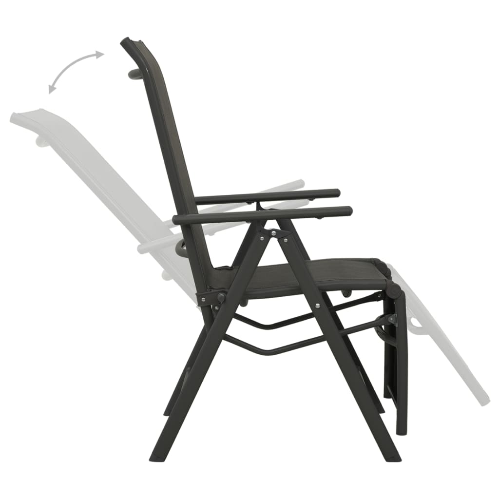 Chaises inclinables de jardin lot de 2 Textilène et aluminium