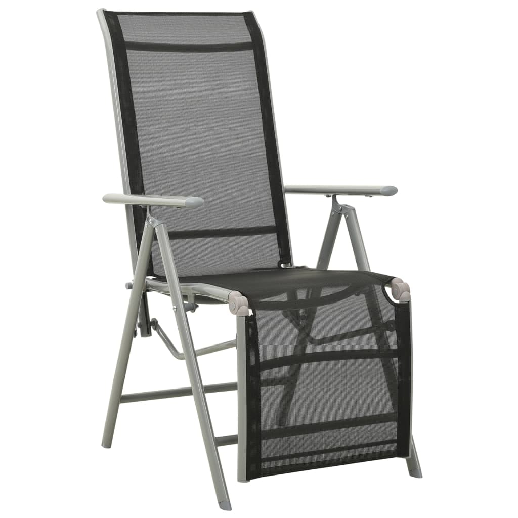 Chaise de jardin inclinable textilène et aluminium argenté