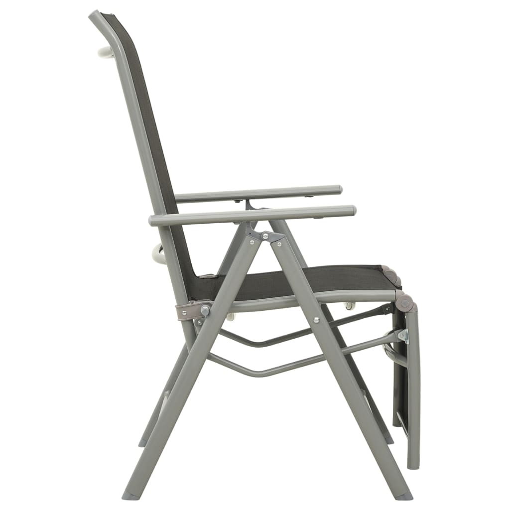 Chaise de jardin inclinable textilène et aluminium argenté