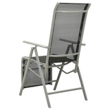 Chaise de jardin inclinable textilène et aluminium argenté