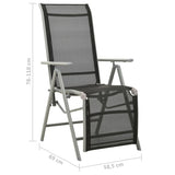 Chaise de jardin inclinable textilène et aluminium argenté