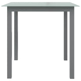 Table de jardin Gris clair 80x80x74 cm Aluminium et verre