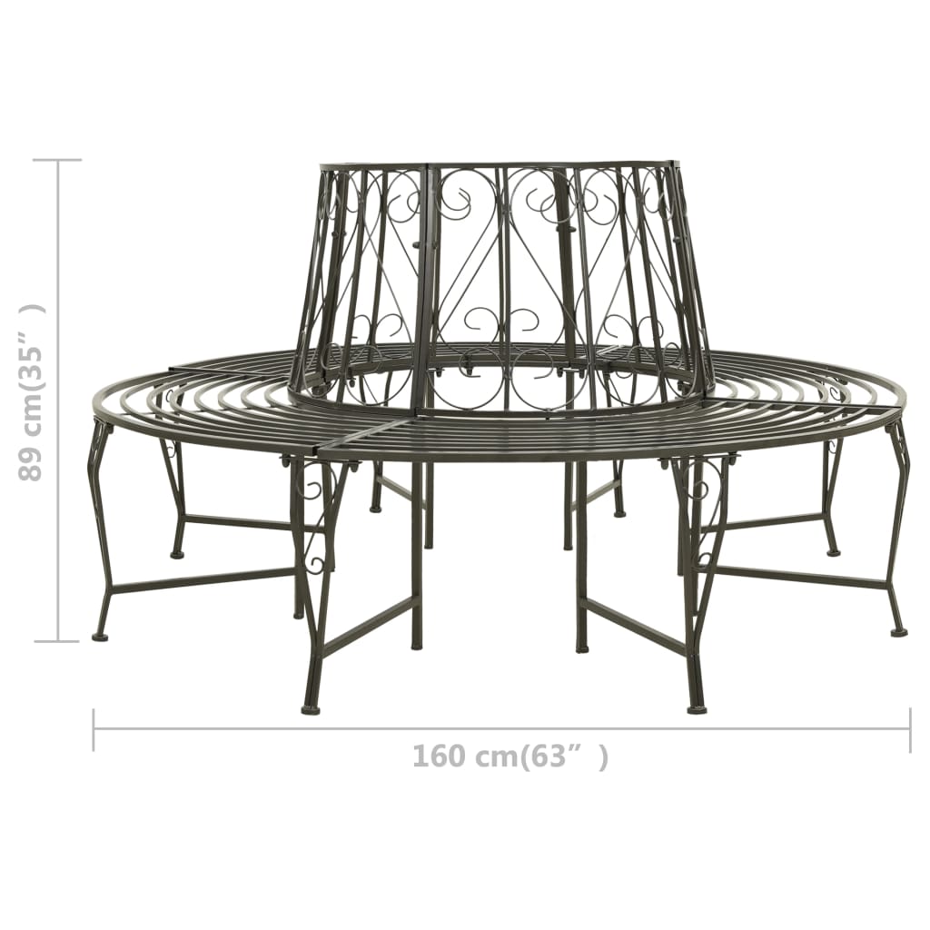 Runde Gartenbank 160 cm Stahl