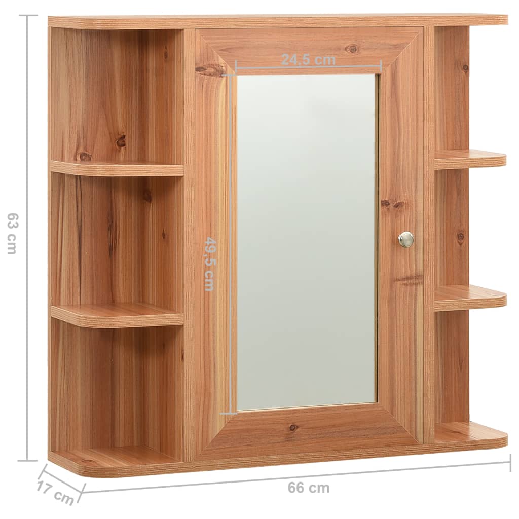 Badezimmerspiegelschrank Eiche 66x17x63 cm MDF