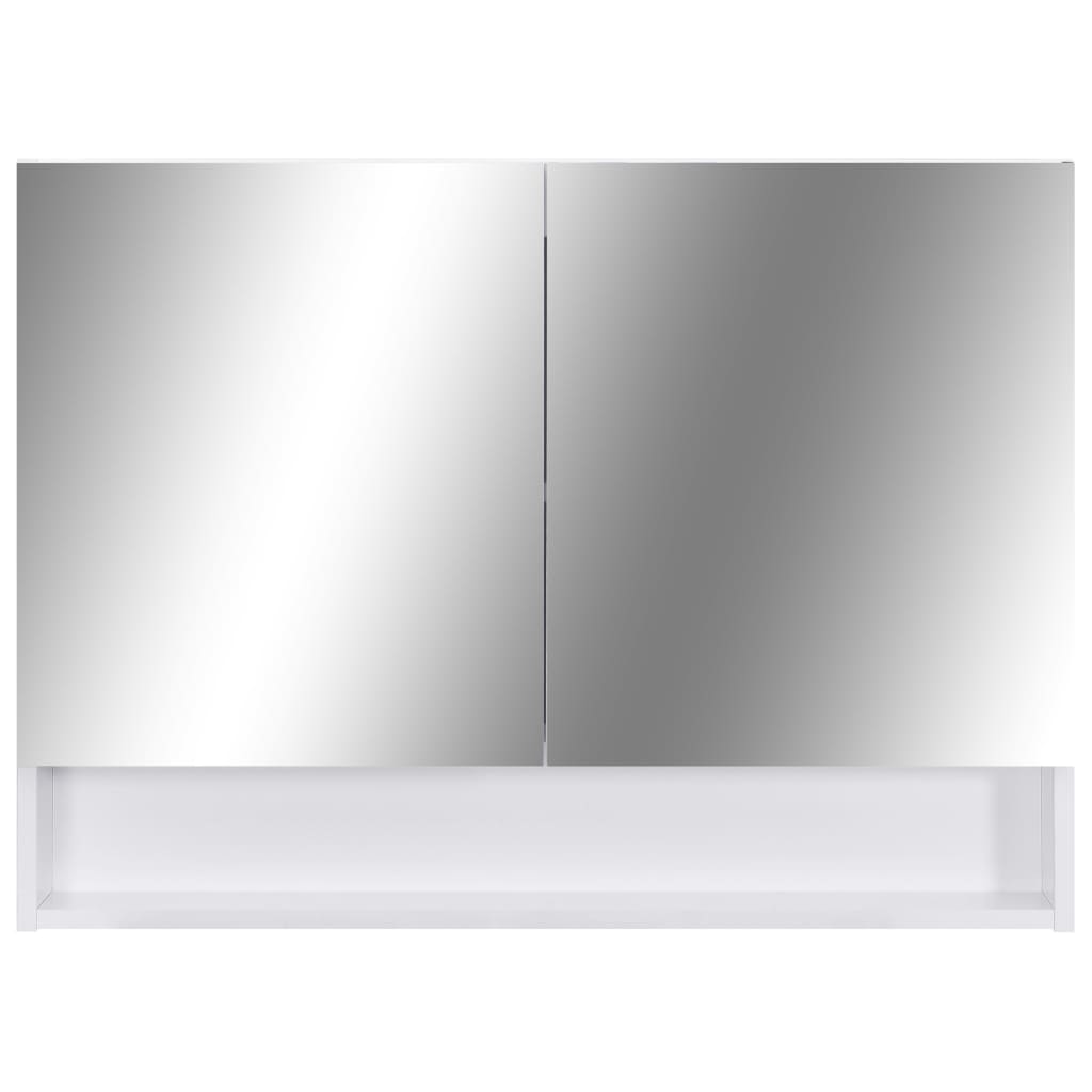 Armoire à miroir de salle de bain LED Blanc 80x15x60 cm MDF