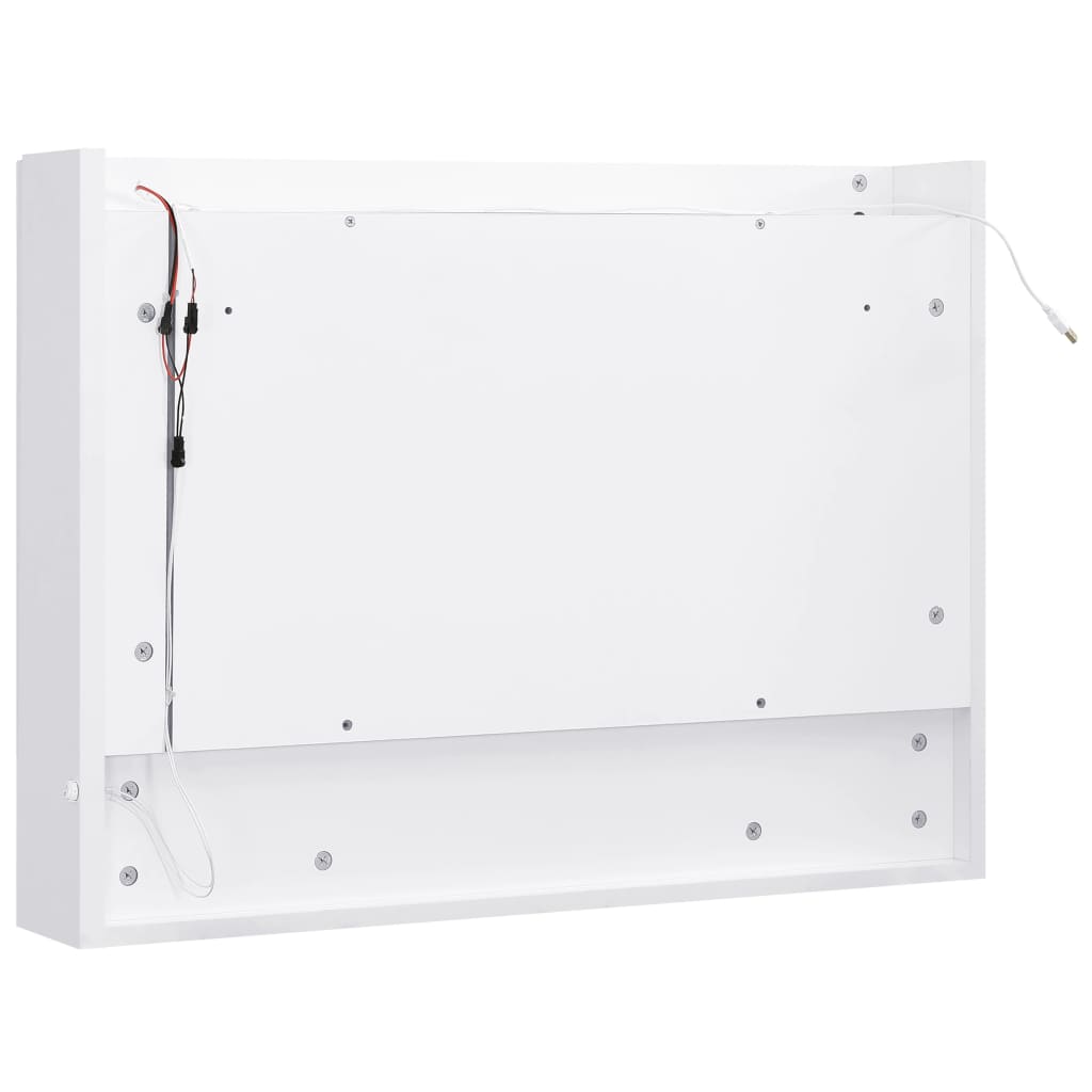 Armoire à miroir de salle de bain LED Blanc 80x15x60 cm MDF