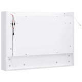 Armoire à miroir de salle de bain LED Blanc 80x15x60 cm MDF