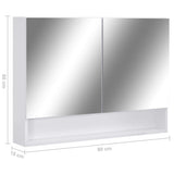 Armoire à miroir de salle de bain LED Blanc 80x15x60 cm MDF