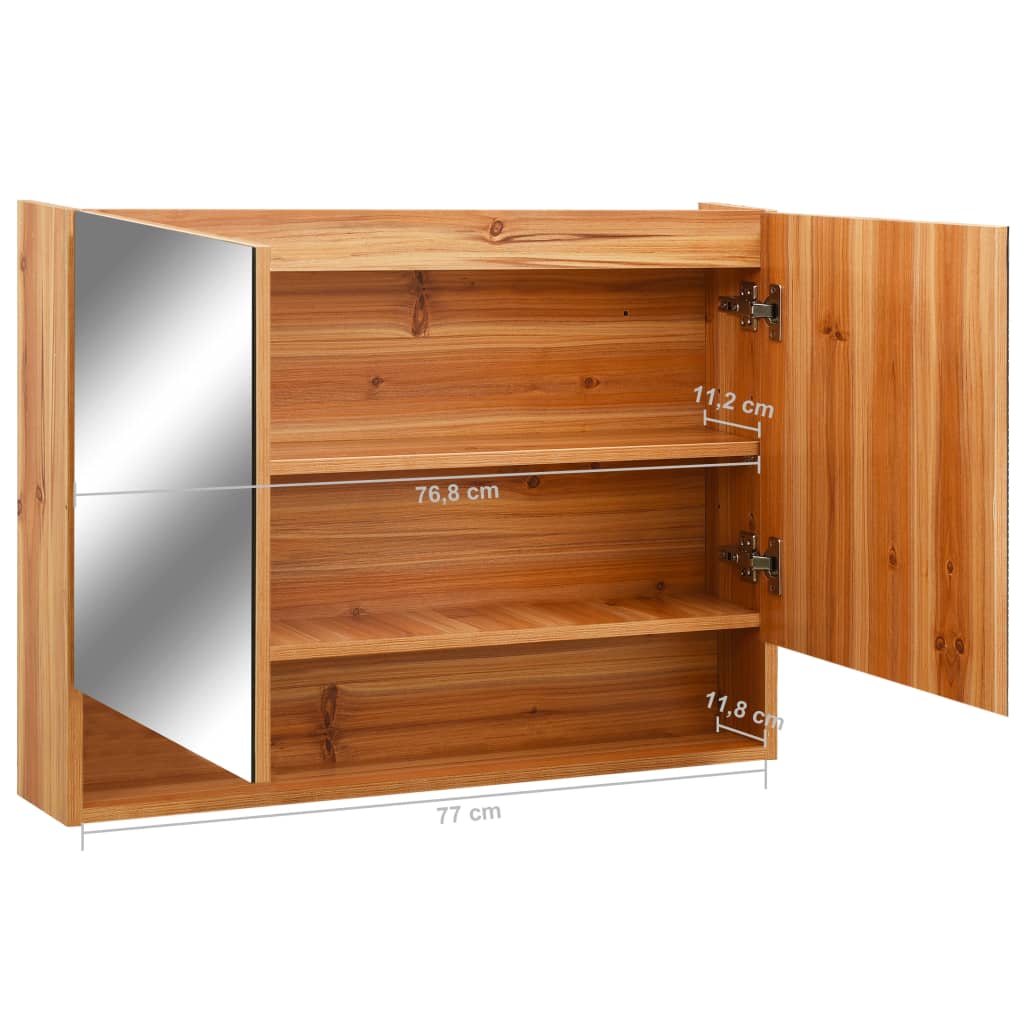 Armoire à miroir de salle de bain LED Chêne 80x15x60 cm MDF