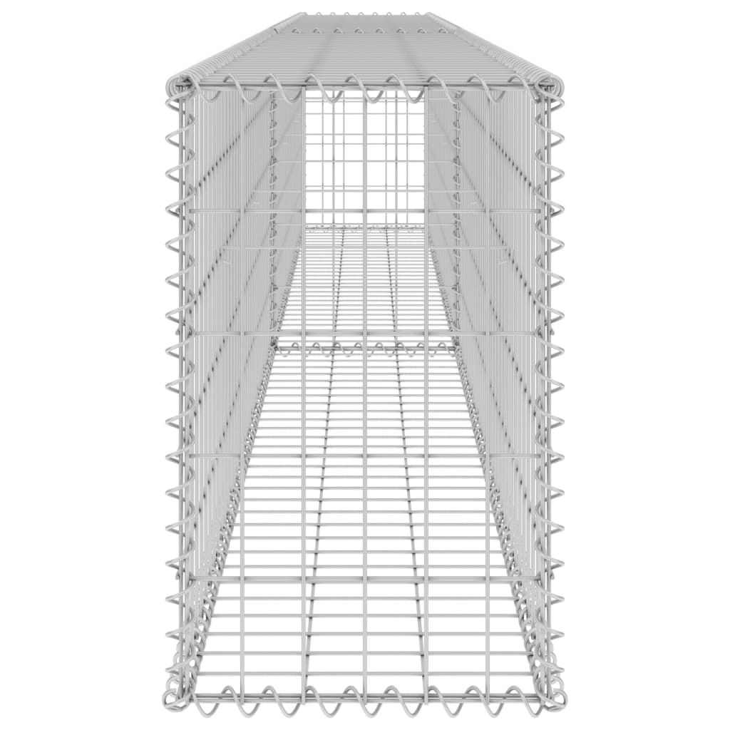 Gabionenwand mit Abdeckungen aus verzinktem Stahl, 300 x 30 x 50 cm