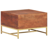 Table basse Marron miel 67x67x45 cm Bois solide d'acacia