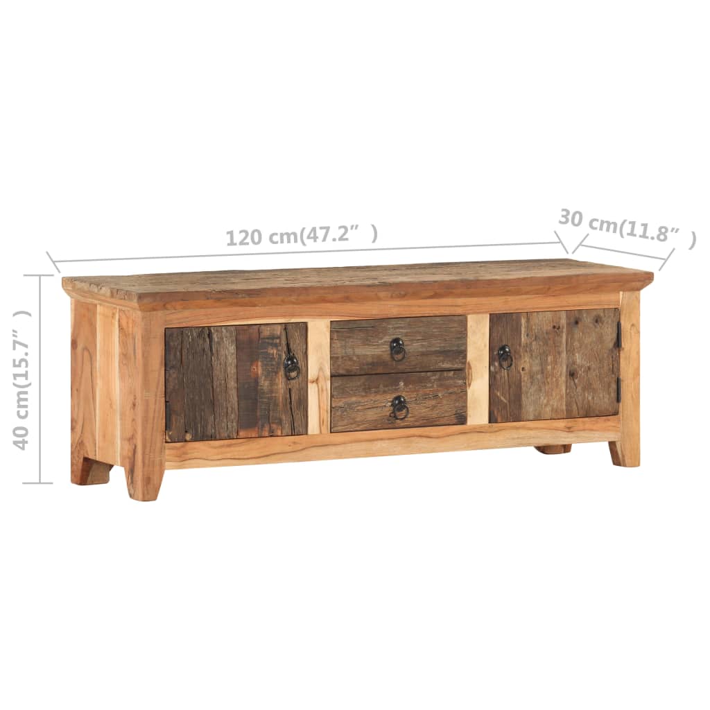 Meuble TV 120x30x40 cm Bois d'acacia et de récupération massif