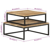 Tables gigognes 2 pcs Bois solide de manguier