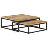 Tables gigognes 2 pcs Bois solide de manguier