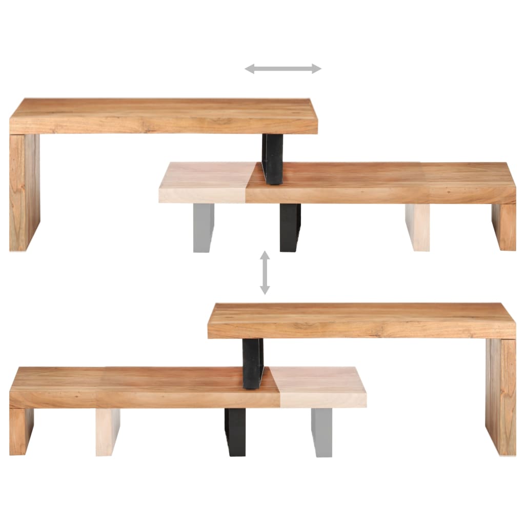 Ensemble de 2 tables basses Bois d'acacia massif