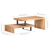 Ensemble de 2 tables basses Bois d'acacia massif