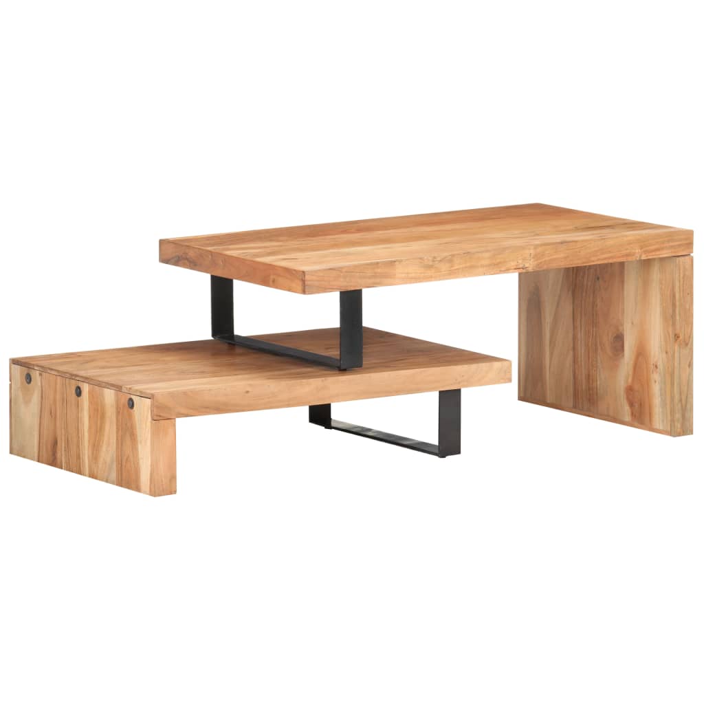 Ensemble de 2 tables basses Bois d'acacia massif