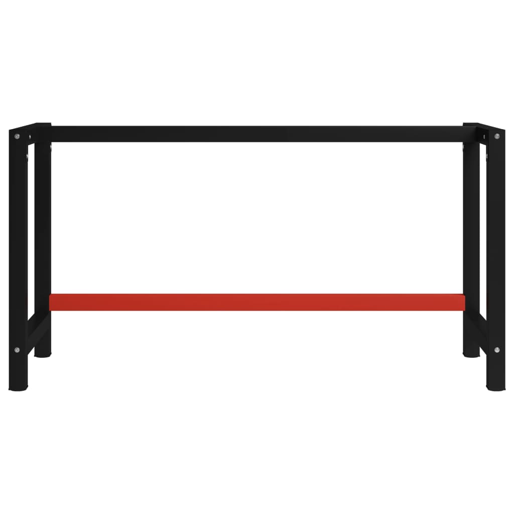 Cadre de banc de travail Métal 150x57x79 cm Noir et rouge