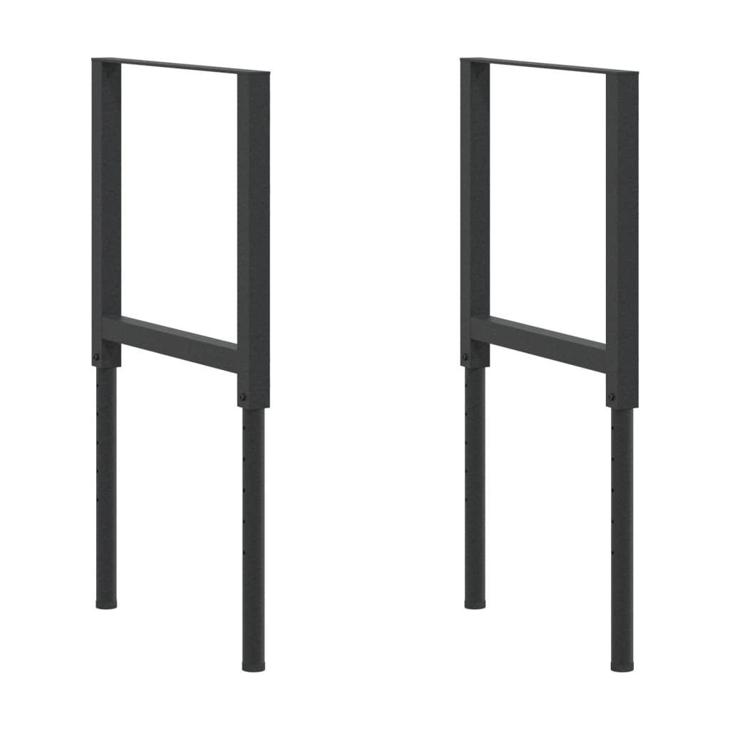 Cadres d'établi réglables 2 pcs Métal 55x(69-95,5) cm Noir