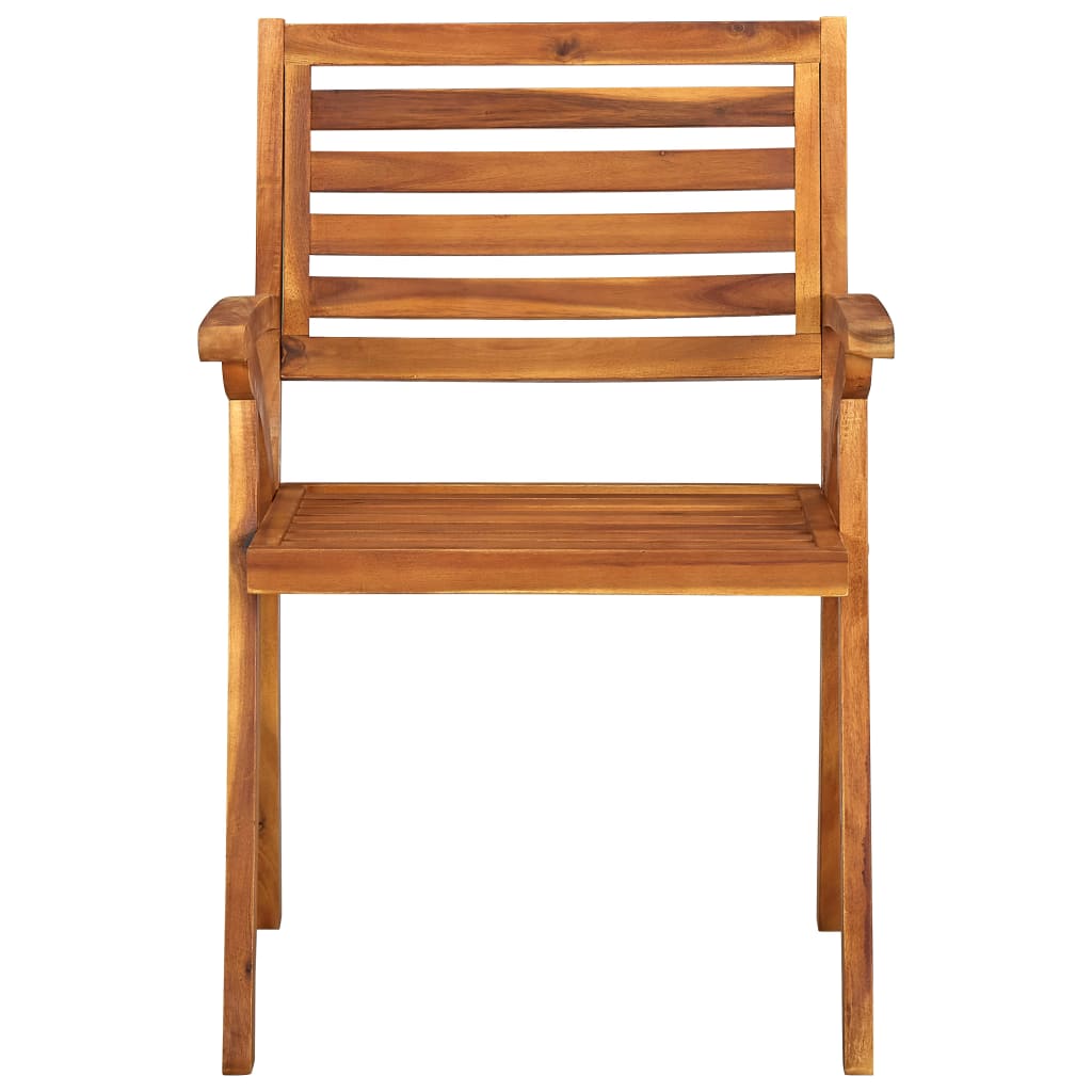 Chaises de jardin lot de 3 Bois d'acacia solide