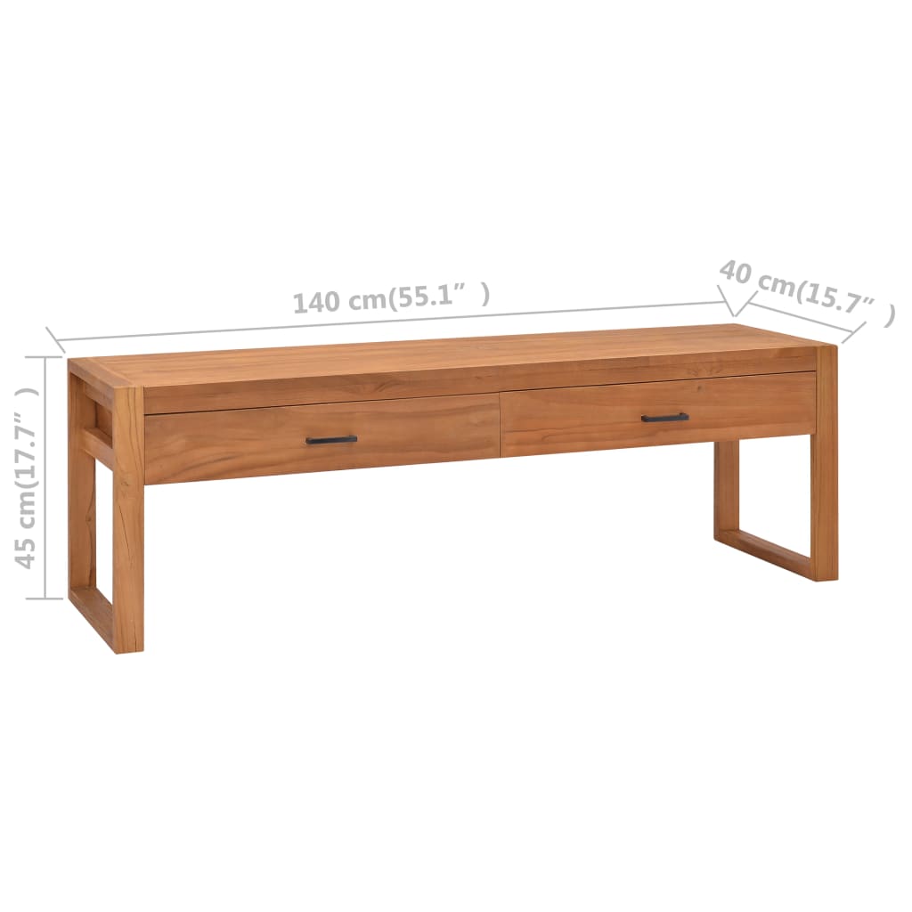 Meuble TV 140x40x45 cm Bois de teck