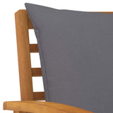 Banc de jardin 120cm et coussin gris foncé Bois solide d'acacia