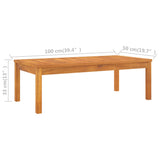 Table basse 100x50x33 cm bois d'acacia massif