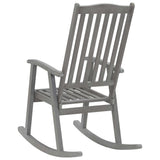 Chaise à bascule gris bois d'acacia massif