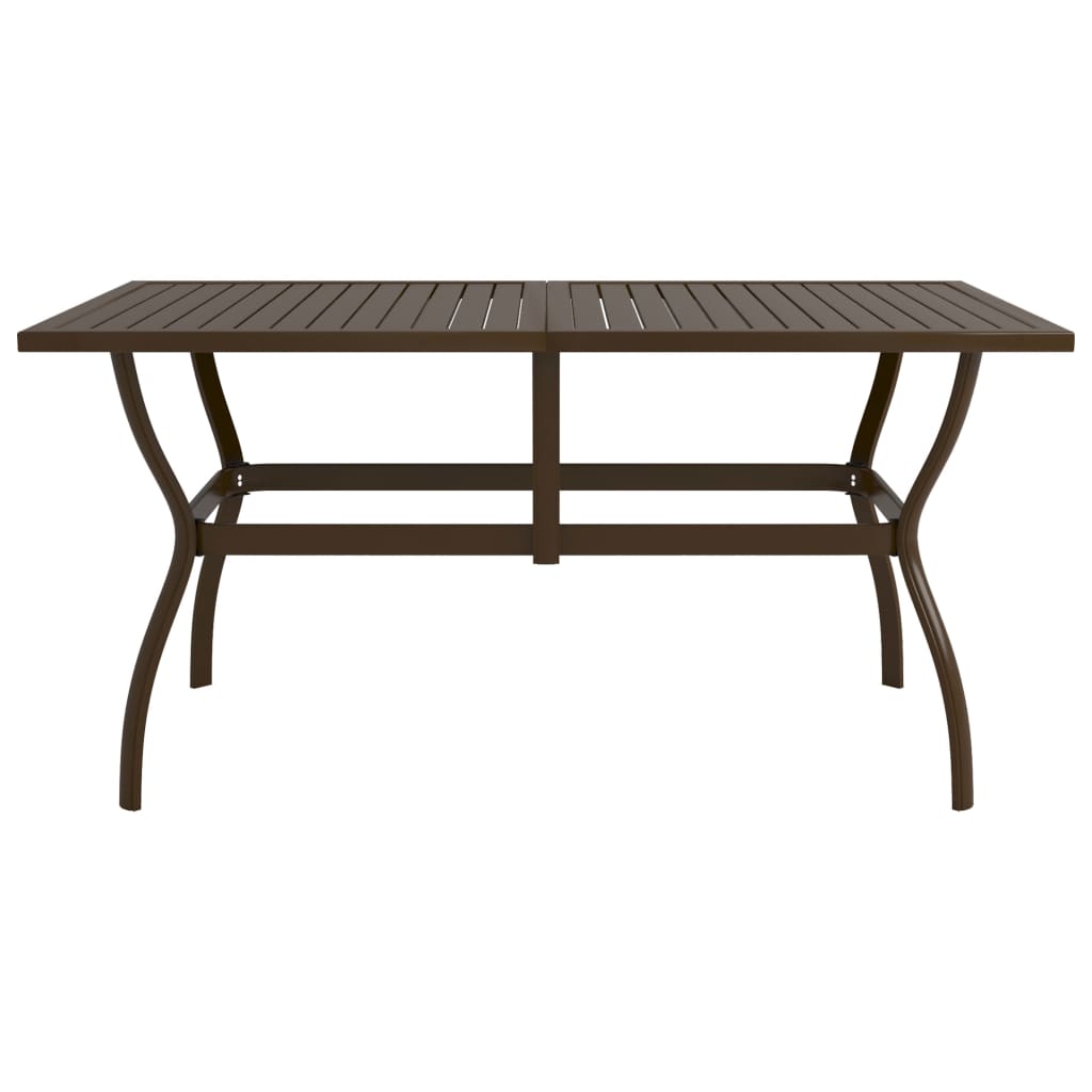 Table de jardin Marron 140x80x72 cm Acier