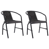 Chaises de jardin lot de 2 Plastique Rotin et acier 110 kg