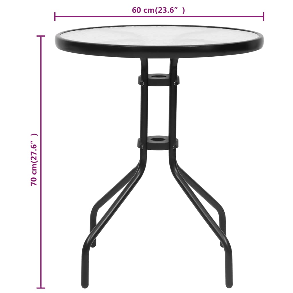 Table de jardin Noir Ø60x70 cm Acier