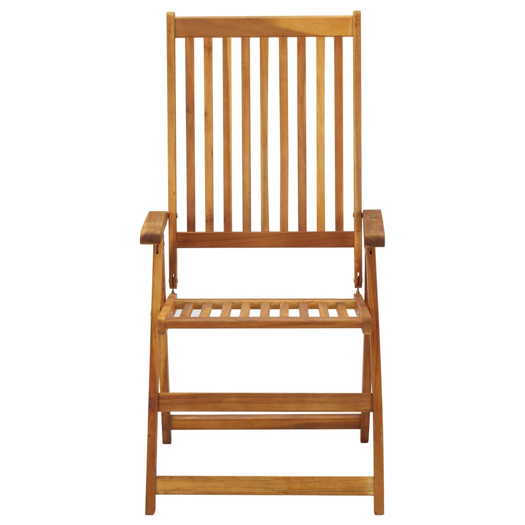 Chaises inclinables de jardin lot de 3 Bois solide d'acacia