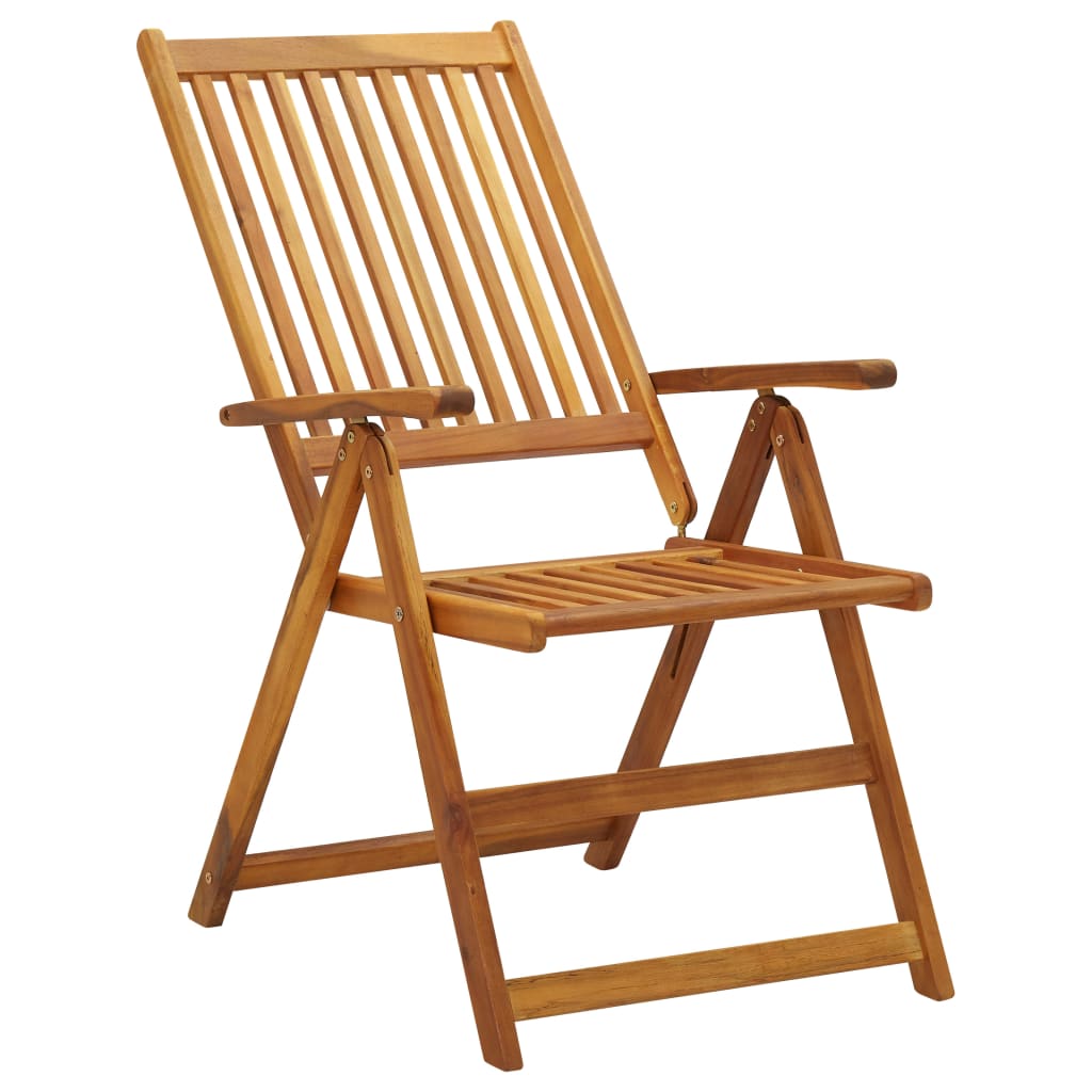 Chaises inclinables de jardin lot de 3 Bois solide d'acacia