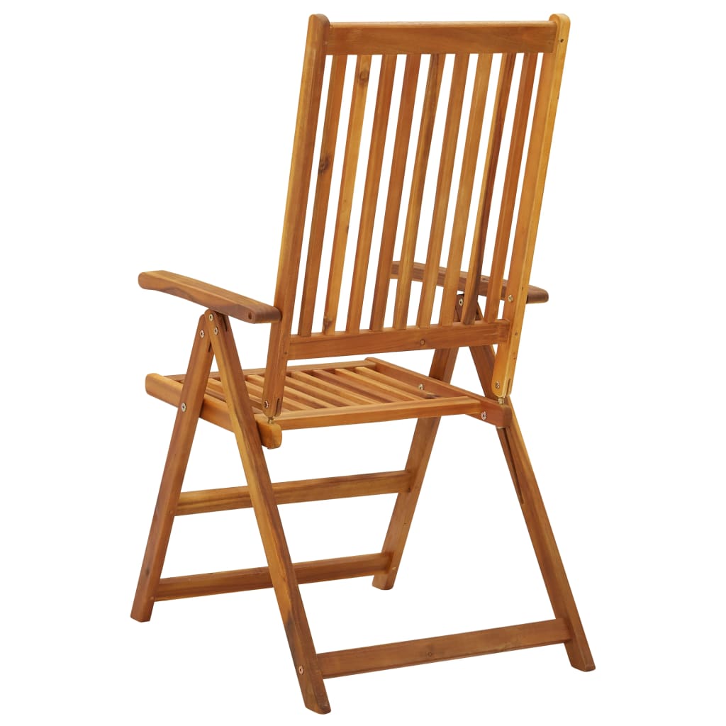 Chaises inclinables de jardin lot de 3 Bois solide d'acacia