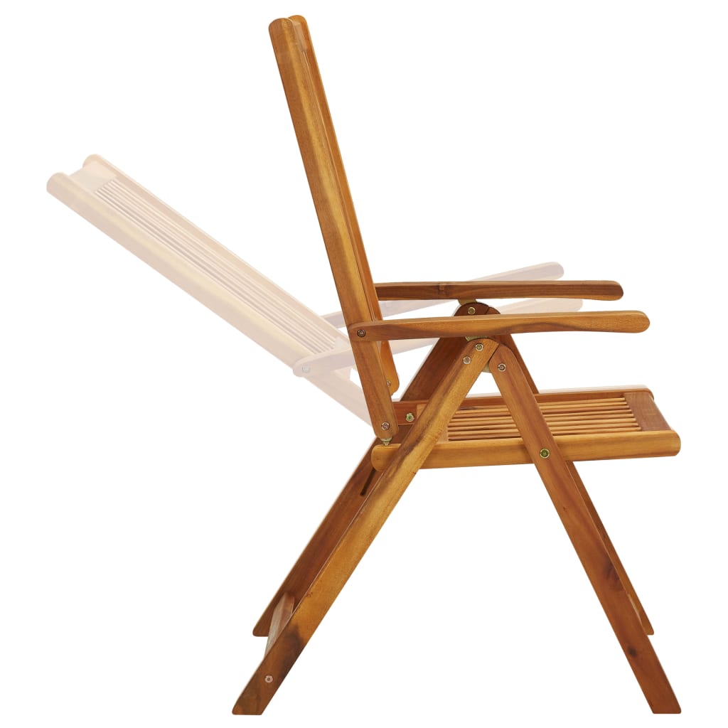 Chaises inclinables de jardin lot de 3 Bois solide d'acacia