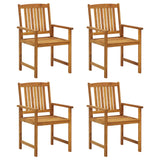 Chaises de jardin lot de 4 Bois d'acacia solide