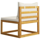 Canapé central sectionnel et coussin blanc crème Bois d'acacia