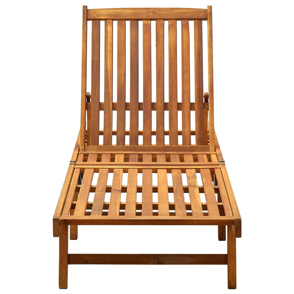 Chaise longue bois d'acacia solide