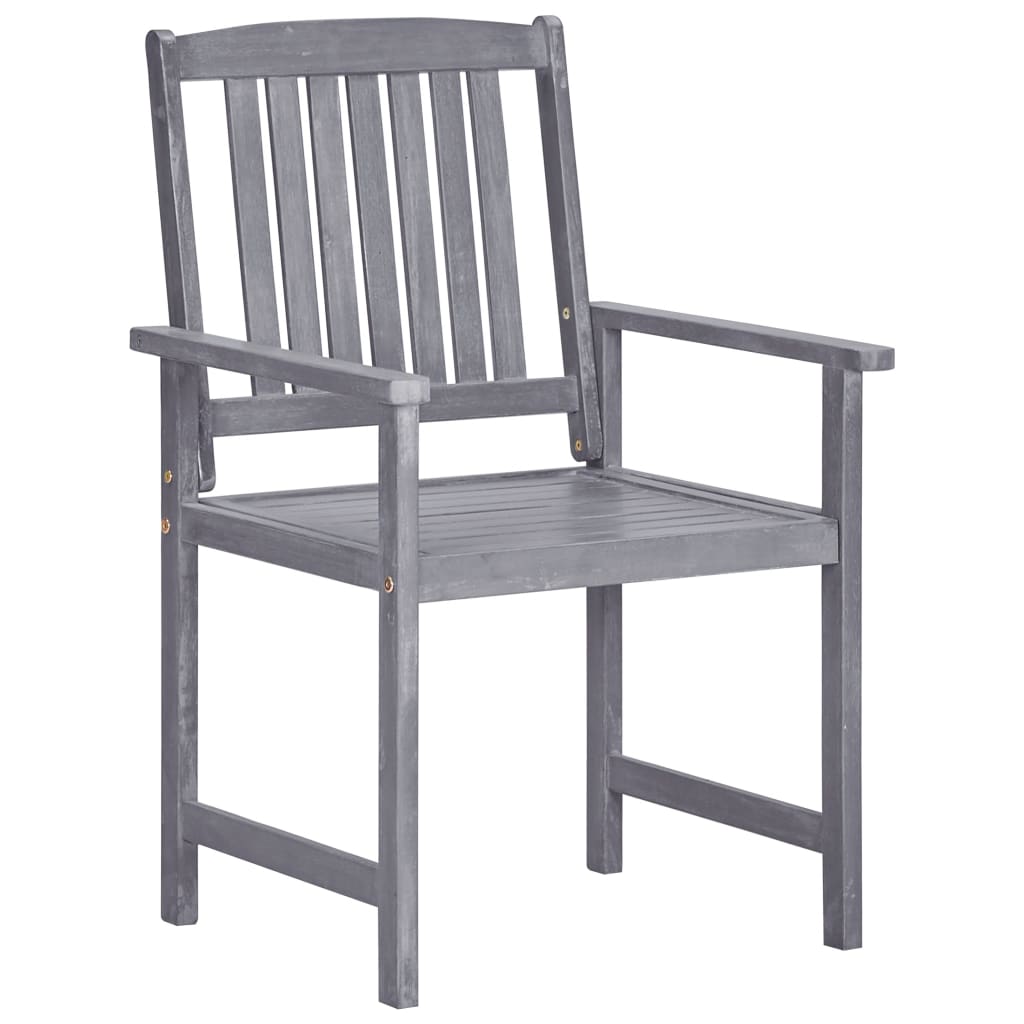 Chaises de jardin lot de 4 Bois massif d'acacia Gris