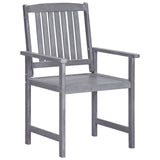 Chaises de jardin lot de 4 Bois massif d'acacia Gris