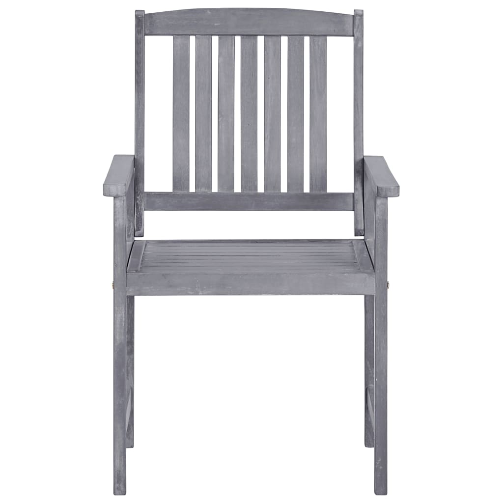 Chaises de jardin lot de 4 Bois massif d'acacia Gris