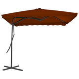 Parasol de jardin avec mât en acier terre cuite 250x250x230 cm