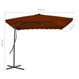 Parasol de jardin avec mât en acier terre cuite 250x250x230 cm