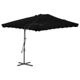 Parasol de jardin avec mât en acier noir 250x250x230 cm