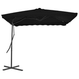 Parasol de jardin avec mât en acier noir 250x250x230 cm