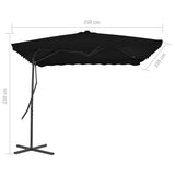 Parasol de jardin avec mât en acier noir 250x250x230 cm