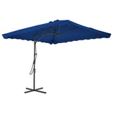 Parasol de jardin avec mât en acier bleu 250x250x230 cm