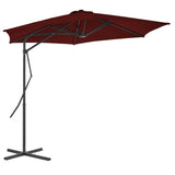 Parasol de jardin avec mât en acier rouge bordeaux 300x230 cm