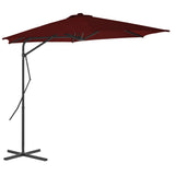 Parasol de jardin avec mât en acier rouge bordeaux 300x230 cm